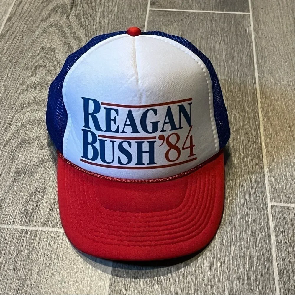 Reagan & Bush '84 Red White & Blue Trucker Hat